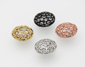 CZ Micro Pave 20x26mm Free Form CZ Oval Beads