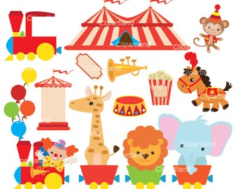 INSTANT Download. Circus train clip art. Ccirc_29. Personal and commercial use.