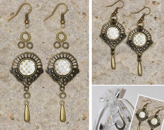 Kit earrings cabochon and Teardrop connector