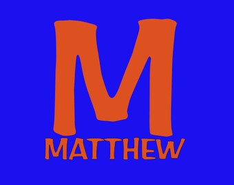 Personalized Vinyl Wall Decal, Name & Initial Wall Decal, Boys or Girls Room Wall Decal, Removable Wall Decals