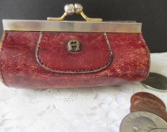 ETIENNE AIGNER Leather Coin Change Purse * Vintage Accessory * ITALY