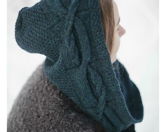 Hoodie | Green Hoodie Scarf | Alpaca Wool Scarf | Woolen Hoodie | Hooded Scarf | Green Hood | Alpaca Hoodie