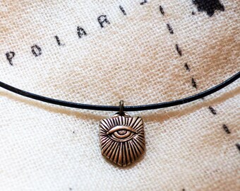 Bronze mystical eye pendant