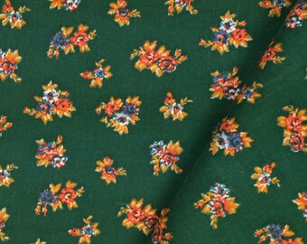 Kettle Cloth / Green Kettle Cloth / Green Floral Weavers Cloth / Weavers Cloth / Retro Fabric / Poly Cotton Fabric