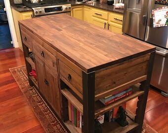 butcher block island etsy