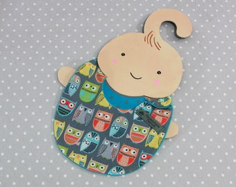 Owl handmade baby bib
