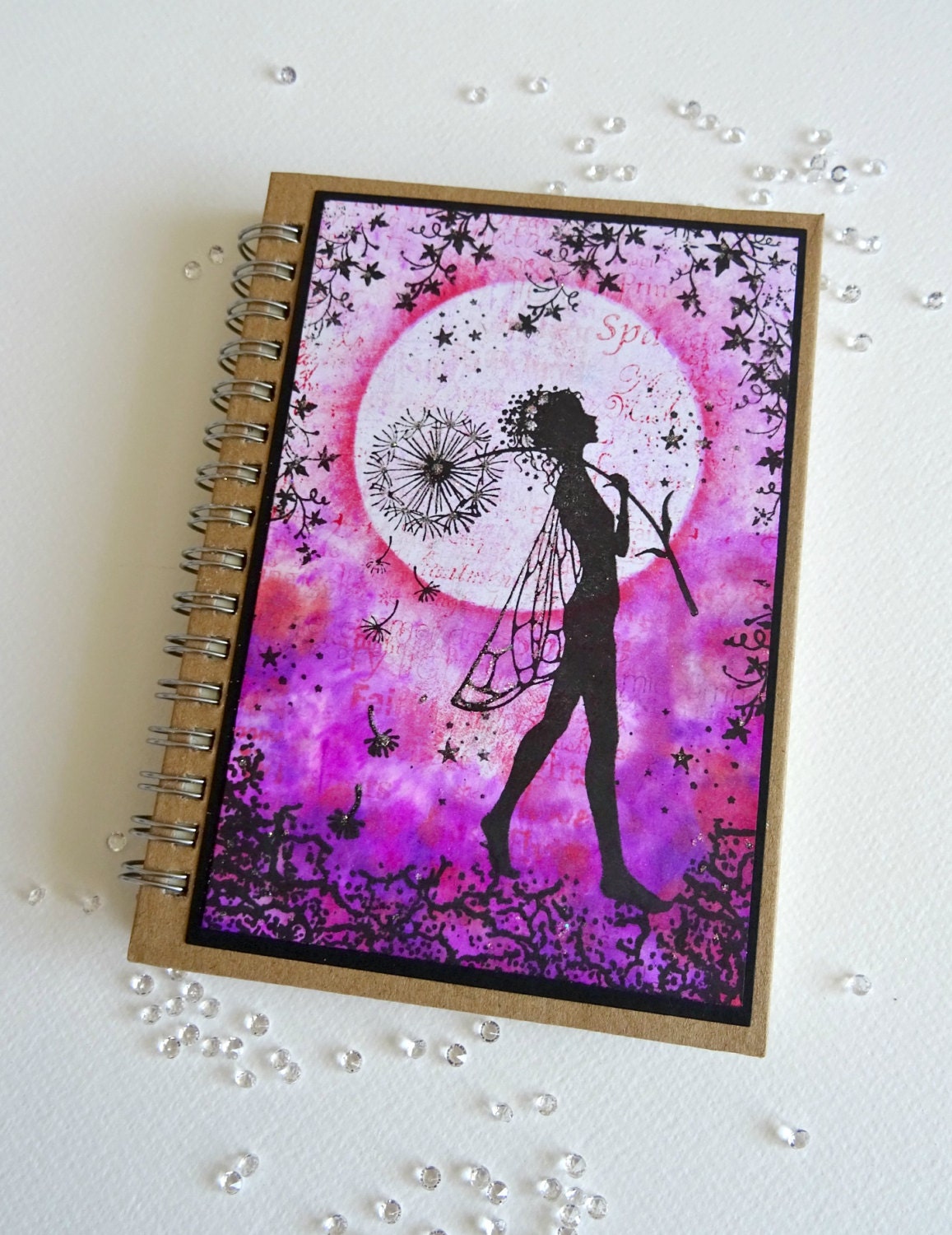 Fairy notebook Dandelion fairy journal Pink fairy book