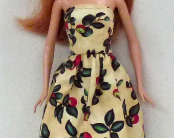 Handmade 11.5" Fashion Doll Clothes - apple print dress