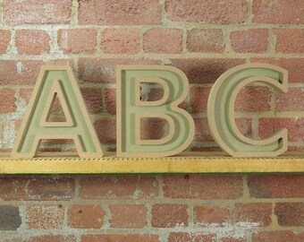 Recessed Wooden Letters Free Standing for DIY craft projects 20cm/8" tall