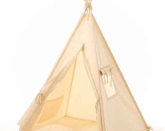 Kids teepee play tent wigwam lace,children's teepee,tipi,tent play teepee, natural canvas cotton lace tipi ,OEKO-TEX certificated materials