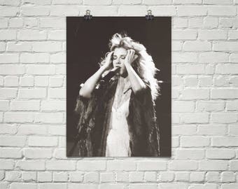 Stevie Nicks Poster - Fleetwood Mac Poster - Music Poster - Black And White Poster - Bohemian Decor - Premium Semi-Gloss Photo Paper Poster