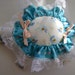 Large Pin cushion Turtle White with Blue