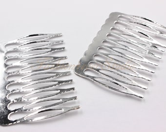 2 pcs Silver Metal Hair Comb 2 inches Length, Wedding Veil Comb, Bridal Hair Accessories, Veil Comb, Hair Accessories