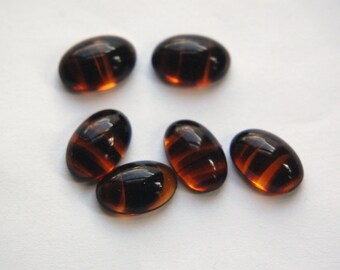 Vintage Tortoise Glass Cabochons 12mm x 10mm cab709