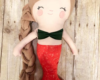 Mermaid plush doll, mermaid doll, mermaid, mermaids, mermaid rag doll, mermaid gift, birthday gift, plush doll, mermaid toy, rag doll