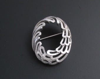 Trifari Swirl Brooch, Trifari Brooch, Silver Brooch, Silver Trifari Brooch, Understated Brooch