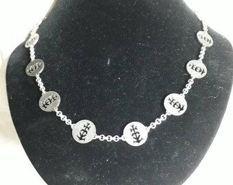 Silver plated Camargue cross Choker necklace