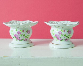 2 beautiful porcelain candle holder