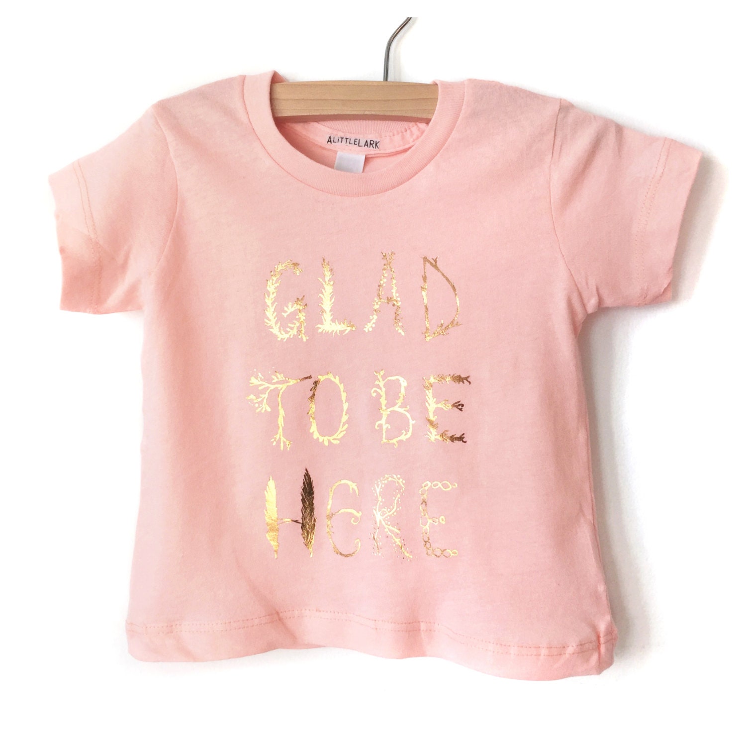 Glad to be Here Cute Baby Clothes Baby Girl tee peach baby