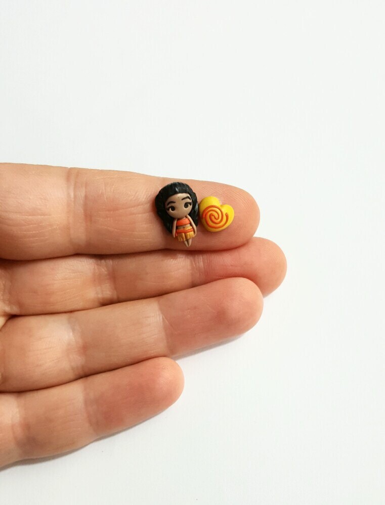 Moana inspired Disney studs or magnetic earrings. Disney