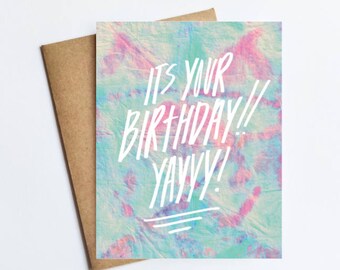 Its Your Birthday Yayy - NOTECARD - FREE SHIPPING!