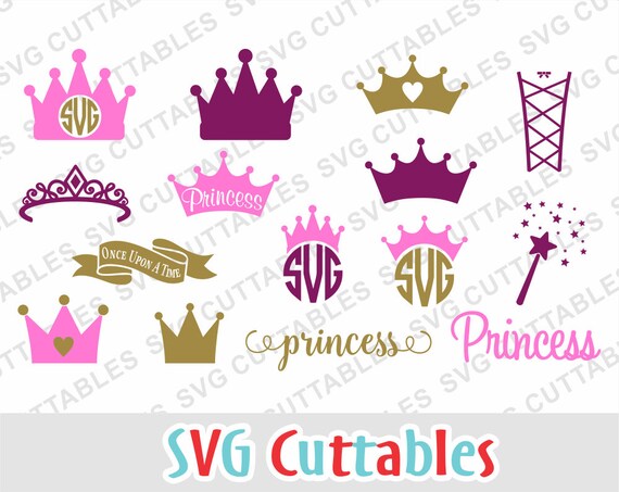 Download Princess Crown SVG Princess Monogram svg dxf eps wand