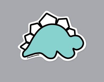 Stegosaurus Sticker Turquoise/White