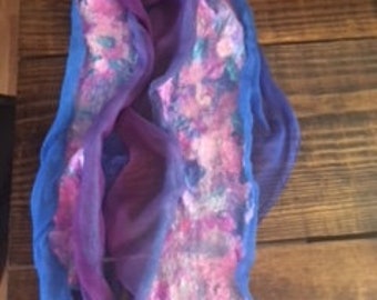Nuno felted silk scarf