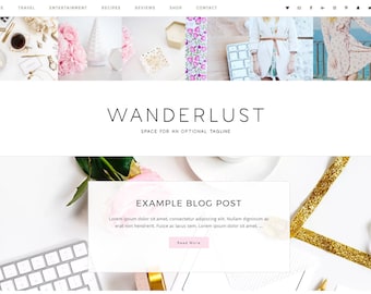 Responsive Wordpress Theme Wanderlust - Genesis Child Theme - Wordpress Template - Wordpress Blog - Blog Design