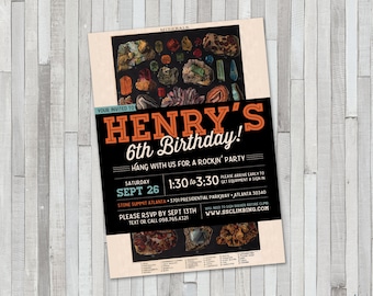 Rocks & Minerals Birthday Invitation