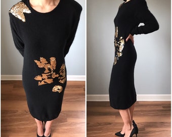 Vintage Lambswool Sequin Sweater Dress