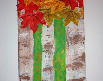 Autumn Trees Acrylic Painting