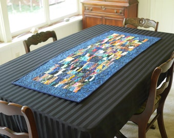 Title "Fractured Summer Light" Art Quilt, Table Runner