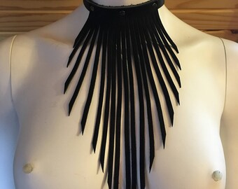 Leather Fringe Necklace