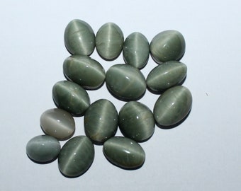 Natural Chrysoberyl Gray Flashing Cats Eye Loose Gemstone