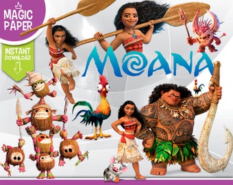 Moana Clipart - Digital 300 DPI PNG Images, Photos, Scrapbook, Digital, Cliparts, Decoration- Instant Download