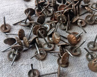 Upholstery nails Vintage furniture nails Old nails furniture Furniture supplies Flat studs Upholstery drapery fabrics Victorian retro chic