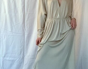 1970s/ 1980s Light Gold Disco Party Dress