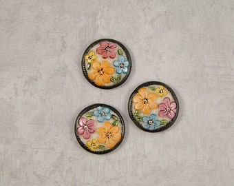 Floral Buttons set of 3