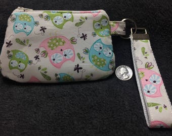 Coin Purse with Removable Strap - Cute Owls