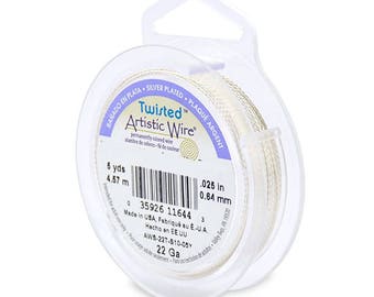 Artistic Wire Twisted 22 Gauge Tarnish Resistant Silver 43217 15ft Round Wire, Jewelry Wire, Craft Wire, Silver Plated Wire, Wire Wrapping