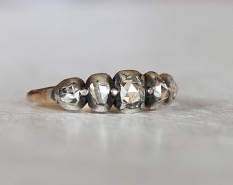 Georgian Rose-cut Diamond 5 stone Ring