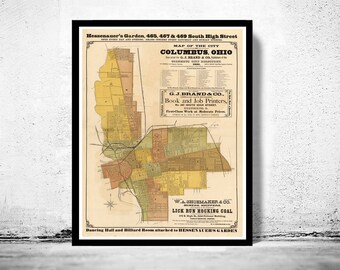 Old Map of Columbus Ohio, 1881