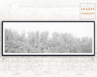 White Panoramic Print ~ Large Wall Art ~ Home Decor ~ Printable Photography ~ Large Printable Art ~ Digital Download ~ White Trees