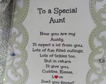 To a Special Aunt, Keepsake Card, New Neice, New Aunt, Aunty, Congratulations, New Baby