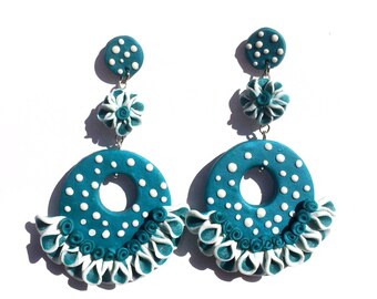 Flamenco earrings, earrings Hoop, Spanish dance, pending Gypsy, flamenco gift for her, unique gift, personalized gift