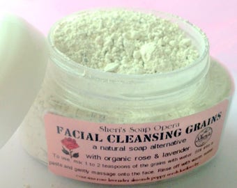 Lavender Rose Facial Cleansing Grains-A Gentle Soap Alternative-Choose Your Size