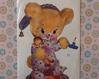 Vintage Meyercord Decal Transfer 'Bedtime For Teddy'