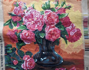 Beaded embroidered canvas