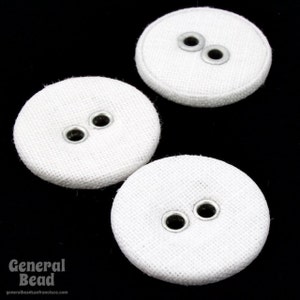 15mm White Cloth Covered Button #4860